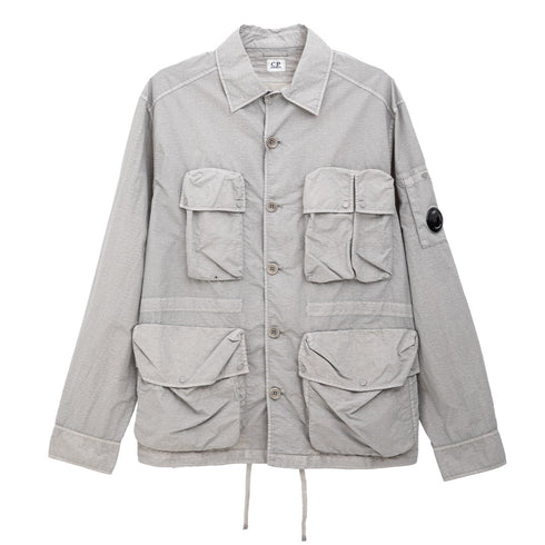 C.P. Company Flatt Nylon Utility Overshirt Drizzle 913 16CMOS015A-005991G Degli Uberti